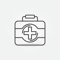 ícone de contorno do kit de primeiros socorros. símbolo de linha de vetor de bolsa médica