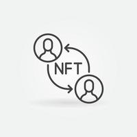 mudança nft ou ícone de linha de token não fungível do conceito de vetor de compra