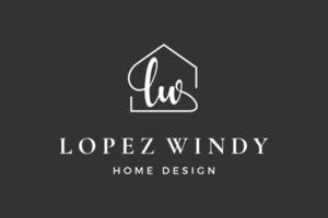 letra inicial lw l logotipo imobiliário. casa, casa, propriedade, construção de coleção de design vetorial vetor