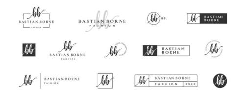 letra inicial simples b bb logotipo monograma em preto para beleza, moda, coleção de design de fotografia vetor