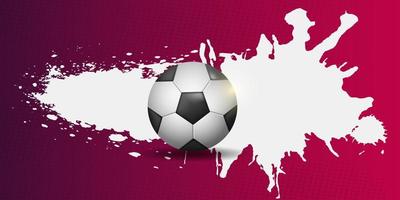 vetor da copa do mundo 2022, copa do mundo da fifa ou copa do mundo qatar. fundo da copa do mundo qatar com bola 3d combina com fundo grunge.