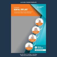 modelo de design de pôster ou folheto a4 de assistência odontológica vetor