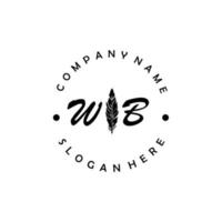 letra inicial wb logotipo elegante marca da empresa luxo vetor