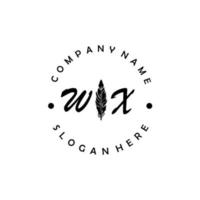 letra inicial wx logotipo elegante marca da empresa luxo vetor