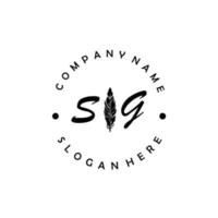 letra inicial sg logotipo elegante empresa marca luxo vetor