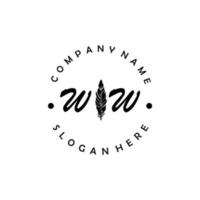 letra inicial da ww logotipo elegante marca da empresa luxo vetor