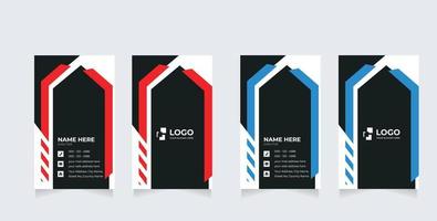 modelo de design de cartão de visita vertical moderno e simples. limpo, criativo, estilo, plano, corporativo, companhia vetor