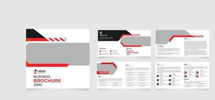 design criativo de brochura de 8 páginas, modelo de brochura de negócios, design de brochura corporativa, perfil de empresa moderna, folheto, layout vetor
