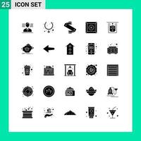 25 ícones criativos sinais modernos e símbolos de dinheiro caixa de produto do exército atm elementos de design de vetores editáveis