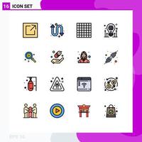 conjunto de 16 sinais de símbolos de ícones de interface do usuário modernos para criança lolly brain lolipop seta editável elementos de design de vetor criativo