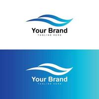 logotipo da onda do mar, design de onda de água, vetor de design de marca