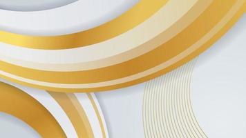 fundo branco e dourado com elementos de decoração de formas geométricas abstratas de luxo para design de apresentação, cartão de visita, design de casamento vetor