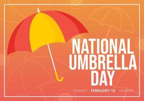 celebração do dia nacional do guarda-chuva em 10 de fevereiro para nos proteger da chuva e do sol na ilustração plana do modelo desenhado à mão dos desenhos animados vetor