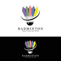 design de logotipo de badminton, ícone vetorial para competições de atletismo vetor