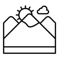 ícone de linha de paisagem de colinas vetor