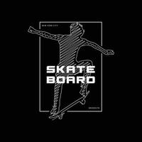 tipografia de ilustração de skate. perfeito para design de camiseta vetor