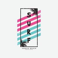 tipografia de ilustração de praia de veneza de surf. perfeito para design de camiseta vetor