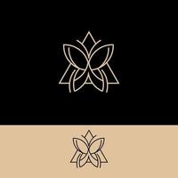 modelo de design de logotipo de borboleta de borboletas de beleza de estilo de linha moderna ilustração vetorial vetor