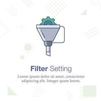 ícone de ilustração vetorial de configuração de filtro vetor