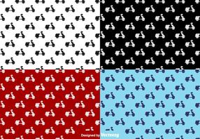 Scooter flat icons seamless pattern - vector