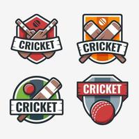 conjunto de logotipo de jogo de esporte de críquete vetor