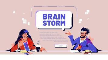 banner vetorial de brainstorm, reunião de equipe vetor