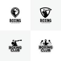 conjunto de modelos de design de logotipo de boxe vetor