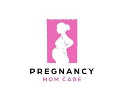logotipo da mulher grávida. modelo de design de logotipo de cuidados com a mãe vetor
