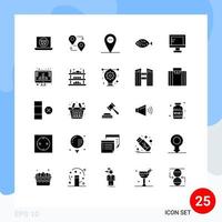 25 ícones criativos sinais e símbolos modernos da escola on-line menos elementos de design de vetores editáveis de páscoa de computador