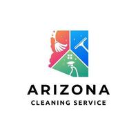 inspiração de modelo de design de logotipo de serviço de limpeza do arizona vetor