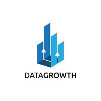 inspiração de modelo de design de logotipo de crescimento de dados vetor