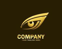 modelo de design de logotipo de visão de olho de ouro de luxo vetor