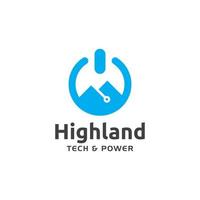 inspiração de modelo de design de logotipo highland tech e power vetor