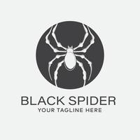 modelo de design de logotipo de aranha negra vetor