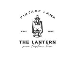 lanterna silhueta vintage logotipo emblema vintage vetor
