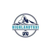 inspiração de modelo de design de logotipo de táxi highland vetor