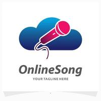 modelo de design de logotipo de música online vetor