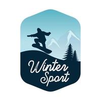 modelo de design de logotipo de esporte de inverno vetor