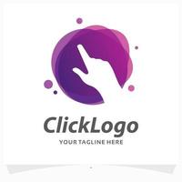 modelo de design de logotipo de clique de mão vetor