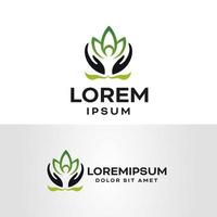 modelo de design de logotipo spa verde natureza com fundo branco vetor