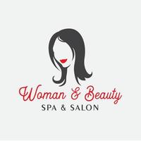 mulher e modelo de design de logotipo de spa e salão de beleza vetor