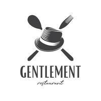 inspiração de modelo de design de logotipo de restaurante cavalheiros vetor