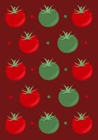 papel de parede vetorial de tomate colorido para design gráfico e elemento decorativo vetor