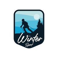modelo de design de logotipo de esporte de inverno vetor