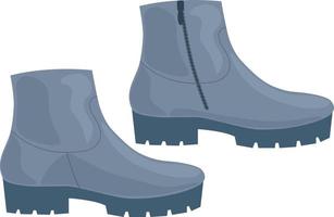 elegantes sapatos cinza com salto. sapatos de outono para caminhar em clima frio e úmido. botas de inverno. ilustração vetorial isolada em um fundo branco. vetor