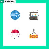 4 conceito de ícone plano para sites móveis e aplicativos de carga logística colorida negócios em casa chuva editável elementos de design vetorial vetor