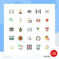 25 ícones criativos sinais modernos e símbolos de elementos de design de vetor editável de filme de lua de mel de consumo de amor de olho