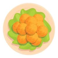 vetor de desenhos animados de ícone de croquete de salada. prato de comida