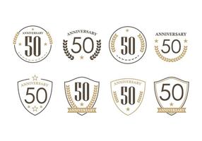 Emblemas do aniversário do 50th anos vetor