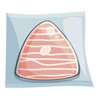 vetor de desenhos animados de ícone de peixe cru. saco de plástico